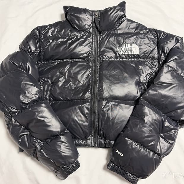 노스페이스 700 블랙 크롭 패딩 S