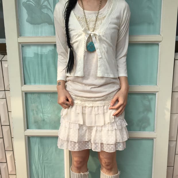 Lace trimming cardigan