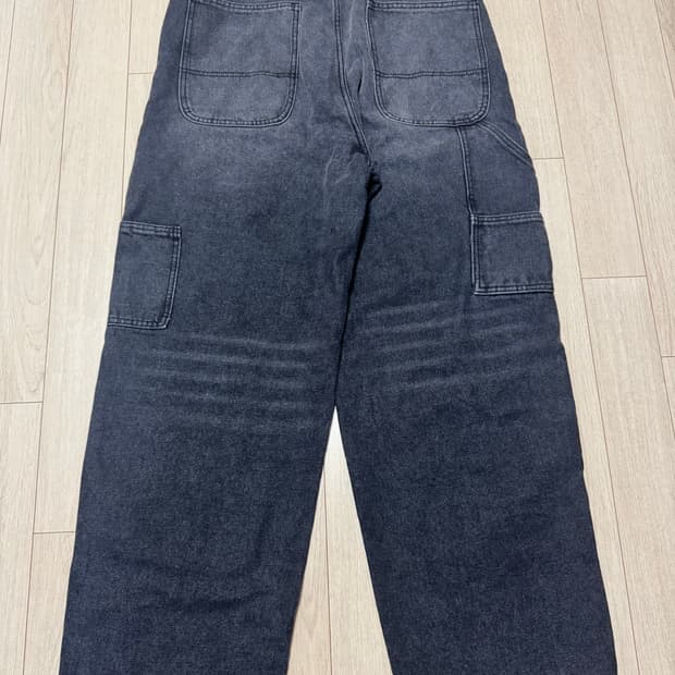 흑청 더블니 팬츠