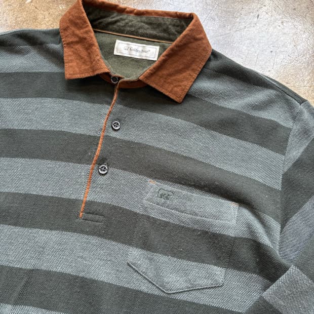 골든 베어 스트라이프 카라 티셔츠