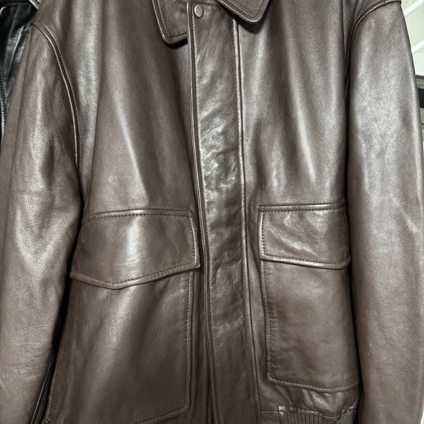 자라 A2 포켓 레더 점퍼 브라운 XL 새상품