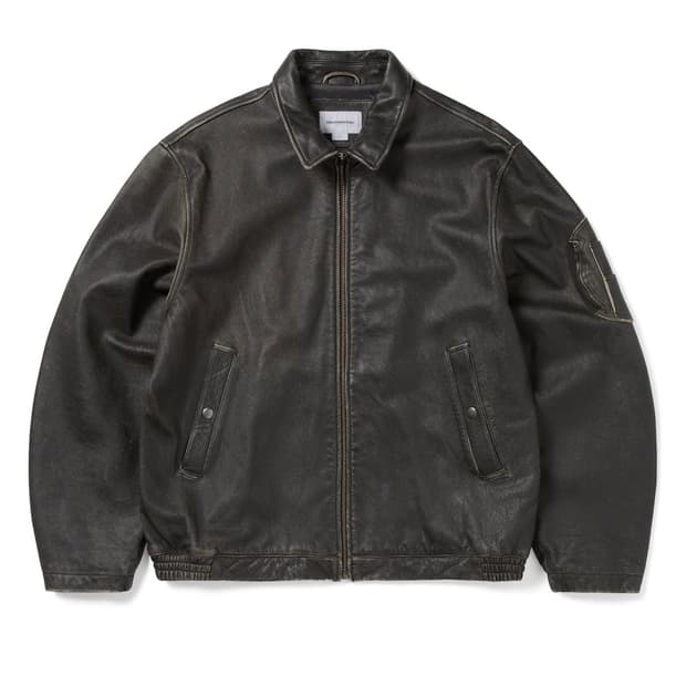 25FW Flight Leather Jacket Black 새상품