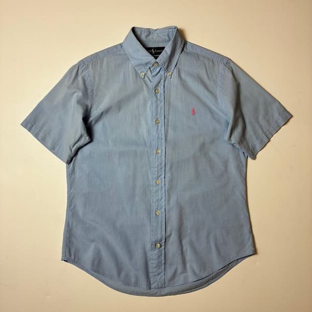 폴로 랄프로렌 00's 핑크 로고 자수 반팔 셔츠 PN9106