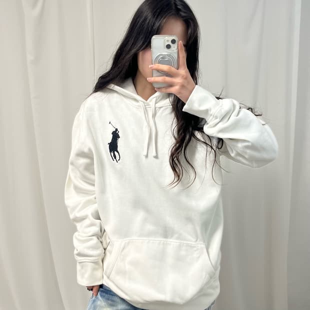 Polo White Big Pony Hoodie 