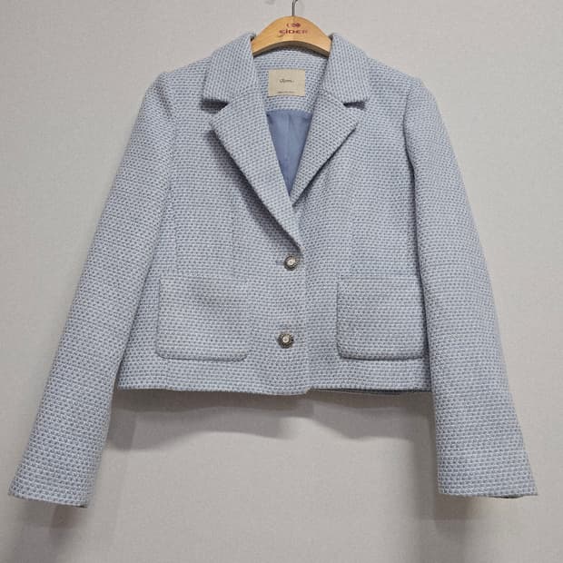로엠 트위드 크롭 자켓 블루85