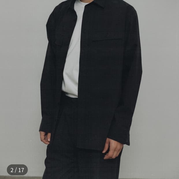 [2] 오토매틱포더피플 크로스 포켓 셔츠 CHARCOAL BLACK