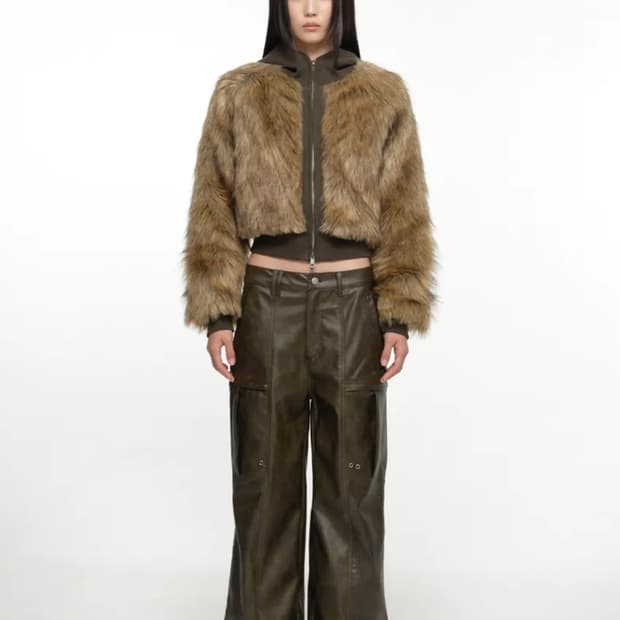 나체 퍼자켓 브라운 0사이즈