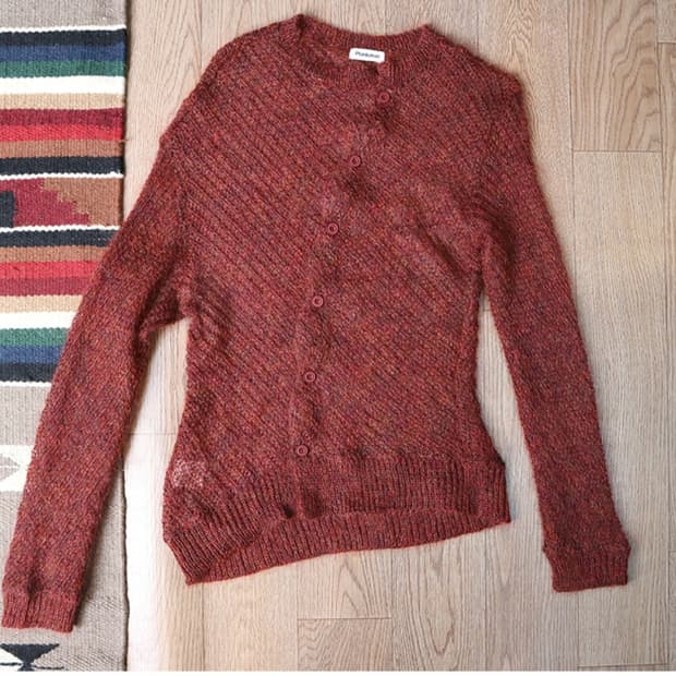 일본판 Plantation 이세이미야케 산하 브랜드 모헤어 시스루
가디건