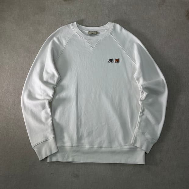 105 메종키츠네 투폭스 화이트 맨투맨