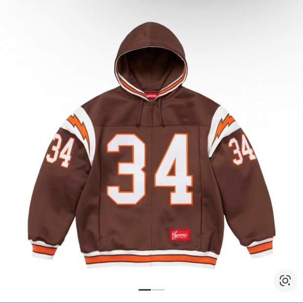 슈프림 풋볼 집업 후드 스웨트셔츠 브라운 24SS