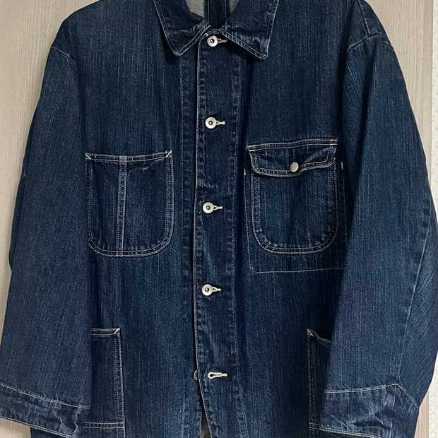 포터클래식 스테인백 데님 커버올 자켓 M