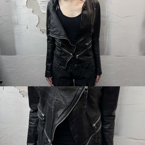 zipper detail sheepskin jacket