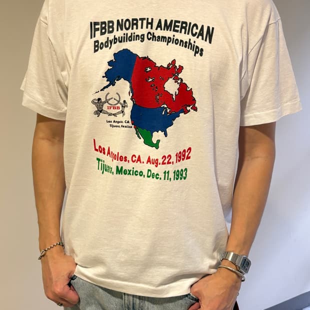90s USA IFBB 보디빌딩 빈티지 반팔티셔츠