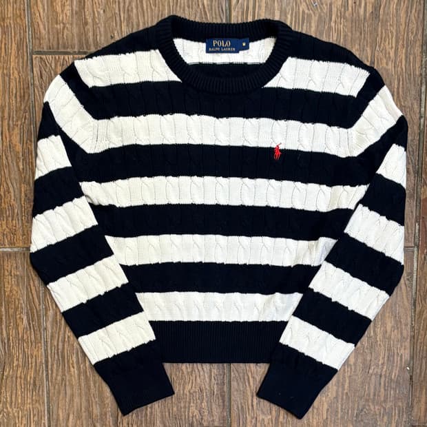 [HI] Polo 폴로 스트라이프 케이블 니트