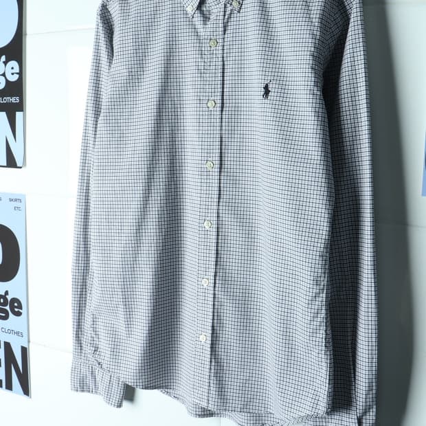 (L-XL) 폴로 랄프로렌 셔츠 남방 USA 체크 블랙 포니-H34413