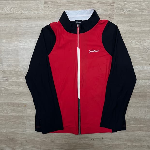 타이틀리스트 여성 골프웨어 투톤 배색 바람막이 자켓 [레드] L/100