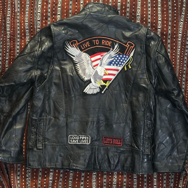 Diamond Plate 가죽 자켓 L 110