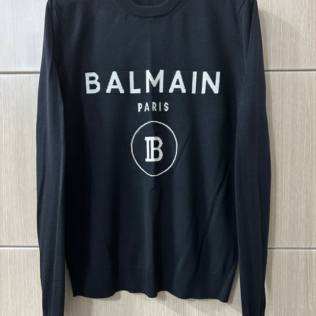 발망 인타르시아 로고 울 니트