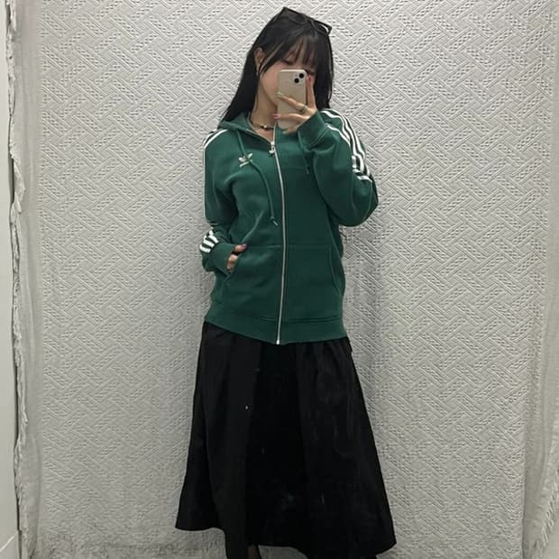 아디다스 올드스쿨 유로파 딥그린 기모 후드집업 95 C06610