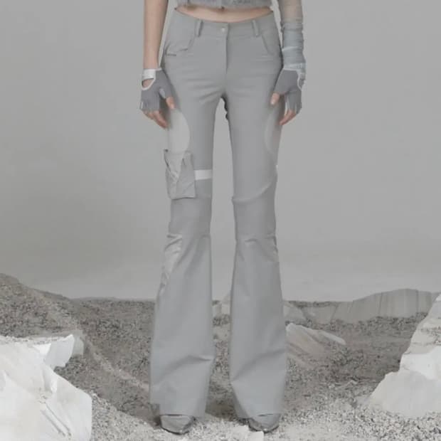 오호스 탈부착 파우치 나일론 팬츠 그레이