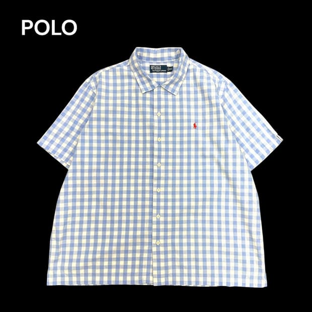 (2XL)폴로 체크 반팔셔츠-M430