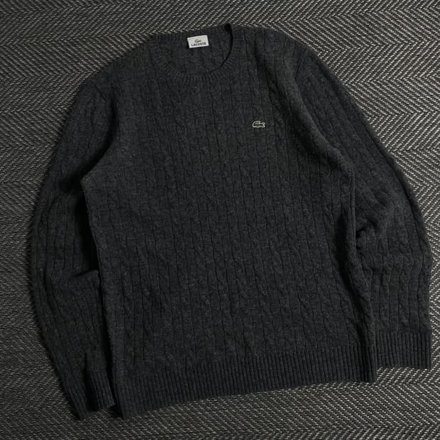 라코스테 자수로고 미니멀 케이블 니트y 3579