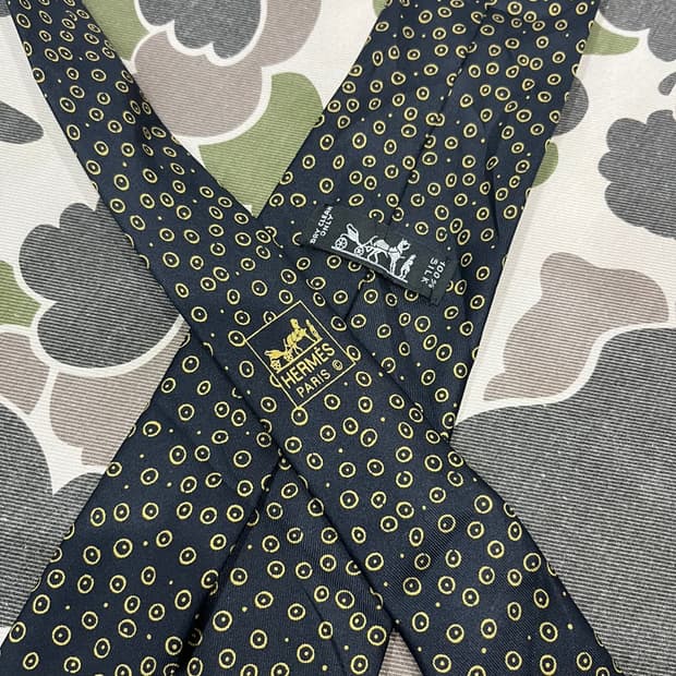 HERMES 에르메스 실크 넥타이 Made in FRANCE