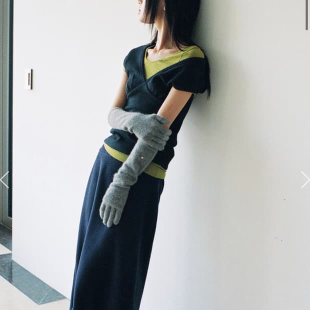 모노하 scallop cap sleeve top 새상품/블랙