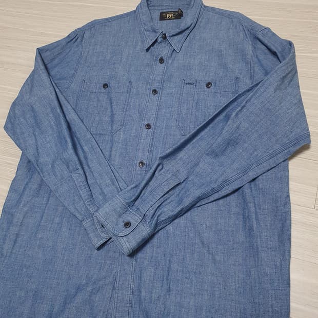 [XL] RRL 인디고 샴브레이 워크셔츠 더블알엘