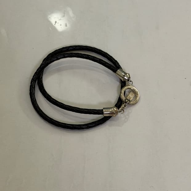 라이온하트 실버 925 가죽 팔찌 