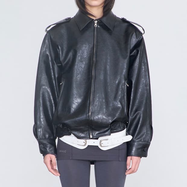 세릭 Leather Epaulet Jacket 레더자켓