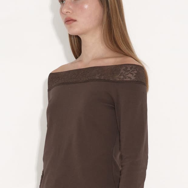 폴리수엠 오프숄더 LACED OFF-SHOULDER JERSEY TOP