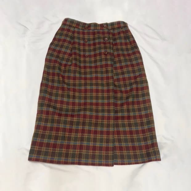 디올 스포츠 체크 미디 스커트