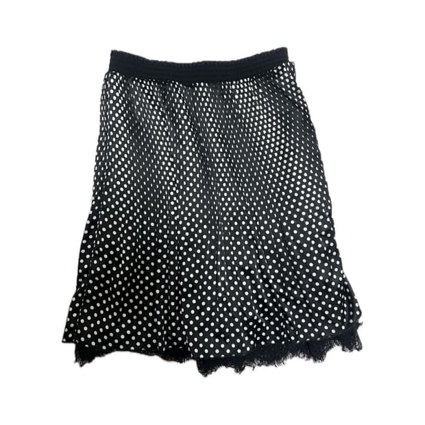 땡땡이 플리츠 미디 스커트