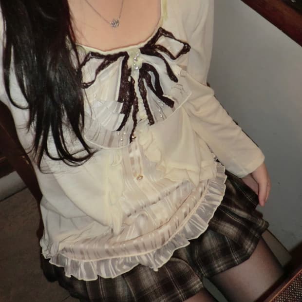 엑시즈팜 빅리본 롱슬리브 로걀탑 라떼갸루 히메갸루