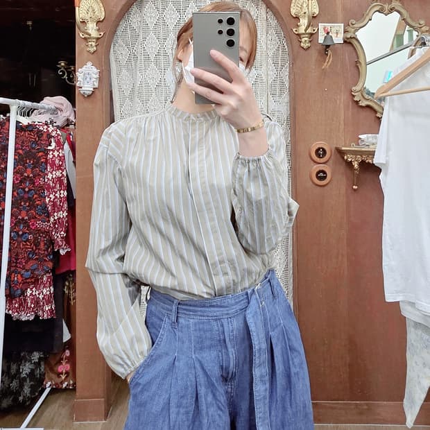 가단54/ Theory 띠어리 스트라이프 블라우스 (정품)