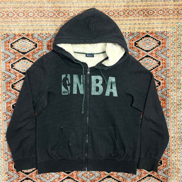 NBA 차콜그레이 두꺼운 털 안감 후드집업 남성XXL