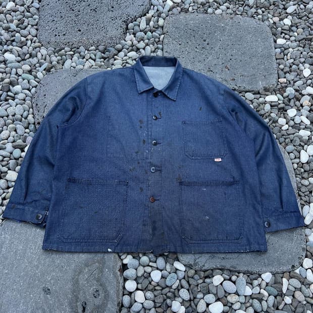 BIG SIZE DISTRESSED DENIM 빅사이즈 프렌치워크자켓