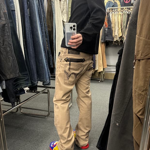 32) 에드윈 452xvs 베이지 스트레이트 팬츠