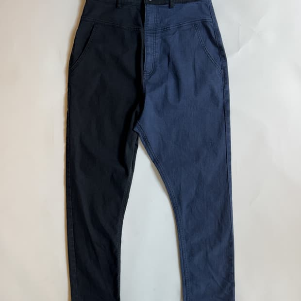VINTAGE BI-COLOR PANEL DENIM PANTS