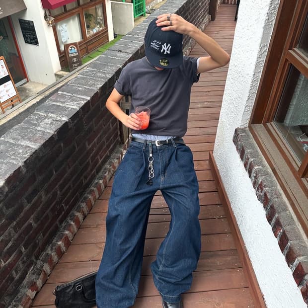 핀던 배기 셀비지 팬츠