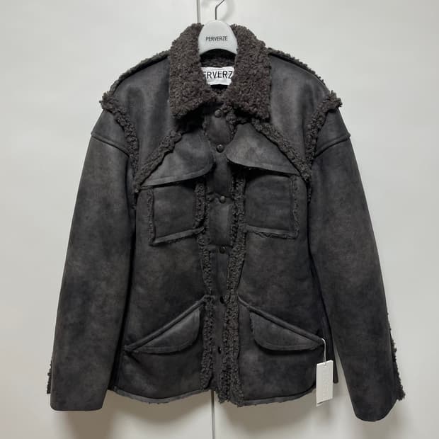 [F]퍼버즈 25fw Cut Line 무스탕 자켓