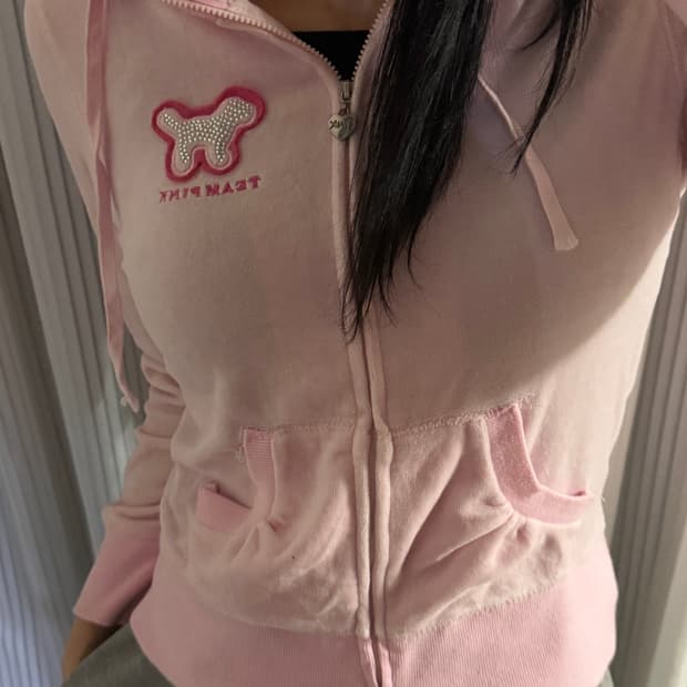 빅토리아시크릿 핑크 후드집업 (모자탈부착)