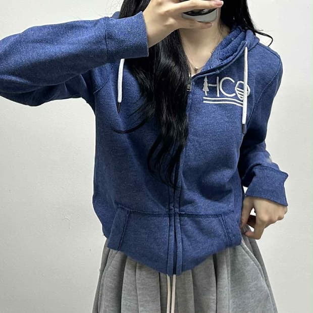 홀리스터 y2k 스웻 후드집업 희귀져지(S)