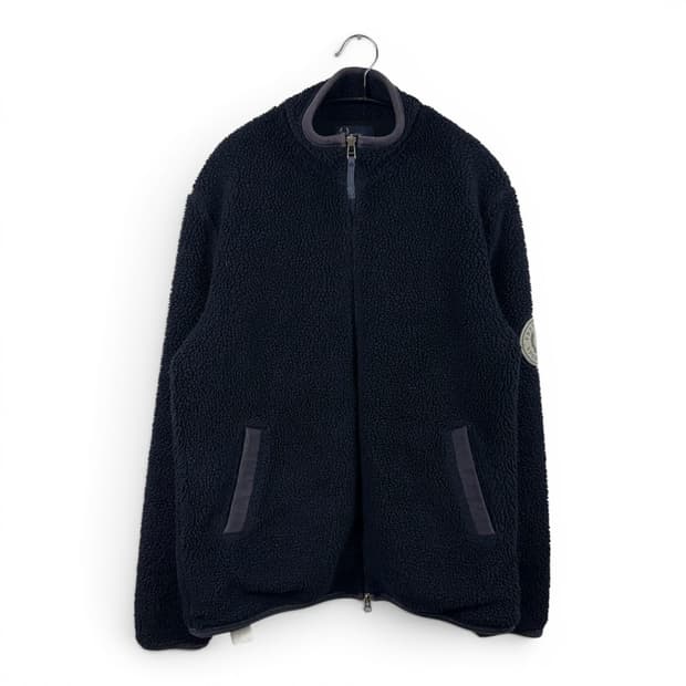 (S) 프레드페리 양털 셰르파 플리스 자켓 네이비