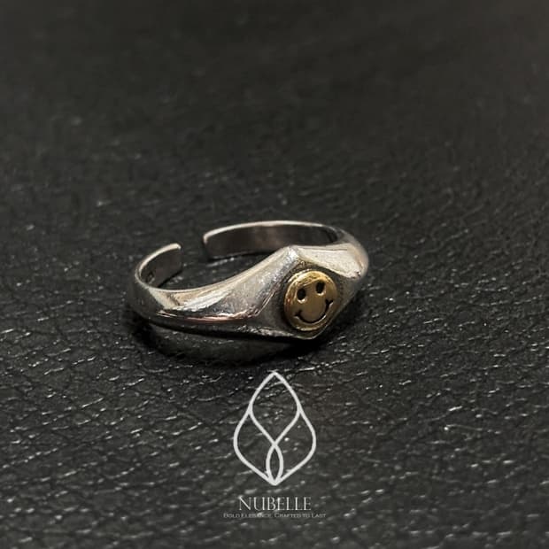 🌗 Smile logo ring / 스마일 925실버 오픈링 반지