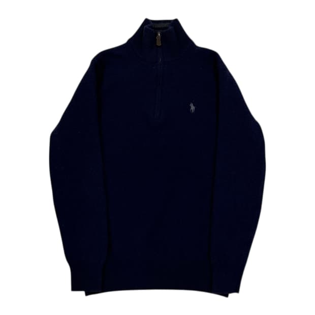 폴로 랄프로렌 울 캐시미어 쿼터 반집업 니트 네이비 S