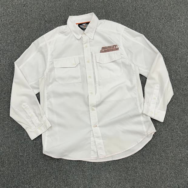 L)할리데이비슨 vintage 퍼포먼스 버튼 프론트 긴팔셔츠