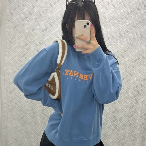 커버낫 올드스쿨 레트로 어센틱 로고 오렌지블루 맨투맨 L C06822