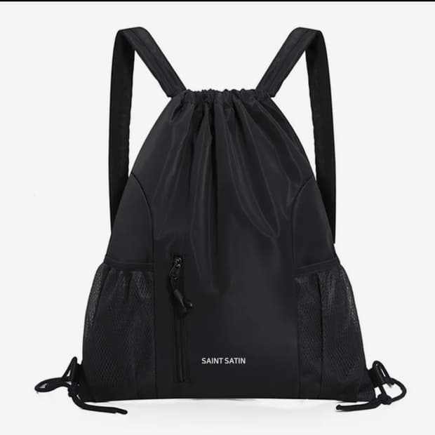 세인트새틴 코버 짐색 백팩 신발주머니_블랙